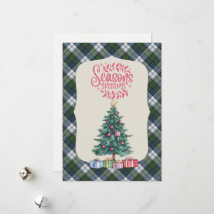 Campbell Kleid Uralter Schottischer Tartan Weihnac Feiertagskarte