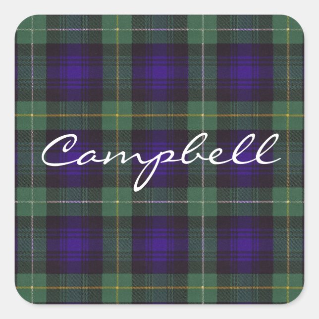 Campbell of Argyll Scottish Clan tartan - Kariert Quadratischer Aufkleber (Vorderseite)