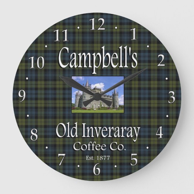 Campbell’s Old Inveraray Coffee Co. Wall Clock Große Wanduhr (Vorderseite)