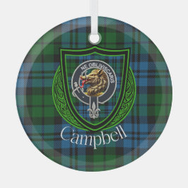 Campbell-Schottischer-Clan-Tartan und -Wappen Ornament Aus Glas