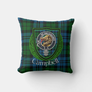 Campbell schottischer Clan Tartan & Wappen Kissen