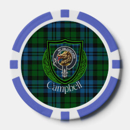 Campbell schottisches Clan-Tartan und Wappen Pokerchips