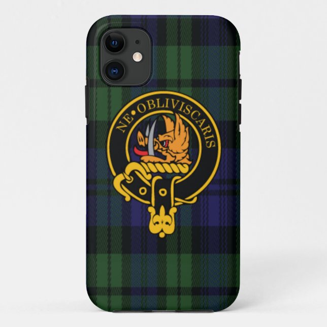 Campbell schottisches Wappen und Tartan iPhone Case-Mate iPhone Hülle (Rückseite)
