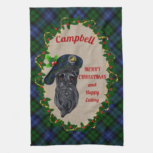 Campbell Scottie Dog Weihnachtsküche Handtuch (Vertikal)