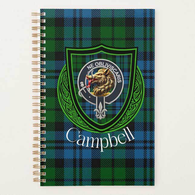 Campbell Scottish Clan Tartan & Crest Planer (Vorderseite)