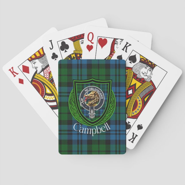 Campbell Scottish Clan Tartan & Crest Spielkarten (Rückseite)