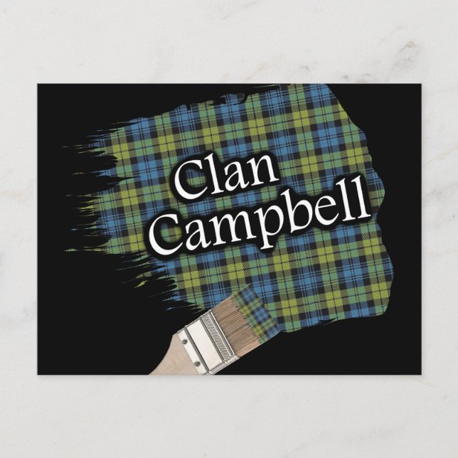 Campbell Scottish Tartan Paint Brush Postkarte (Vorderseite)