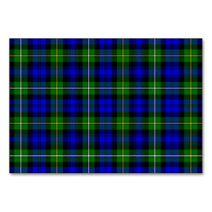 Campbell-Tartan blau-grün kariert Tischnummer