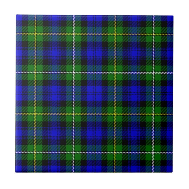 Campbell Tartan Blau kariert Fliese (Vorderseite)