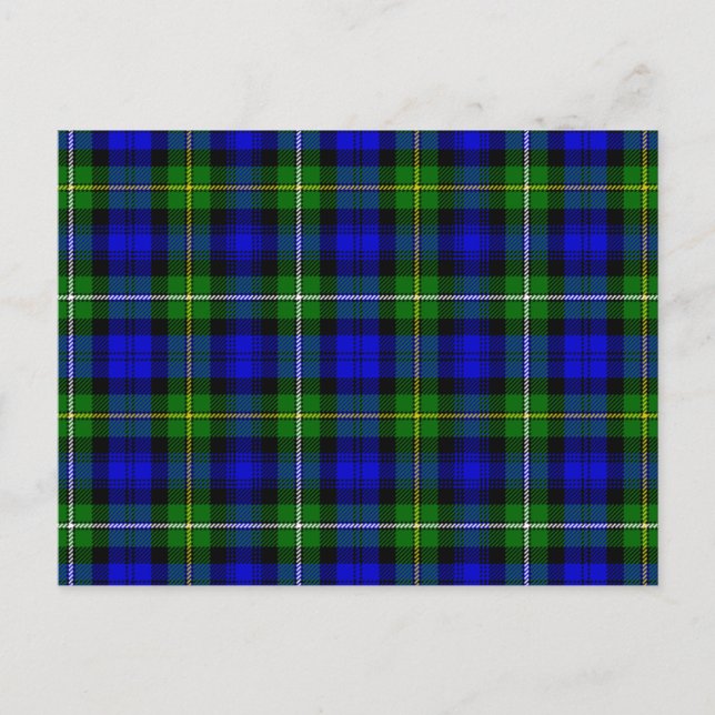 Campbell Tartan Blau kariert Postkarte (Vorderseite)