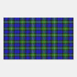 Campbell Tartan Blau kariert Rechteckiger Aufkleber