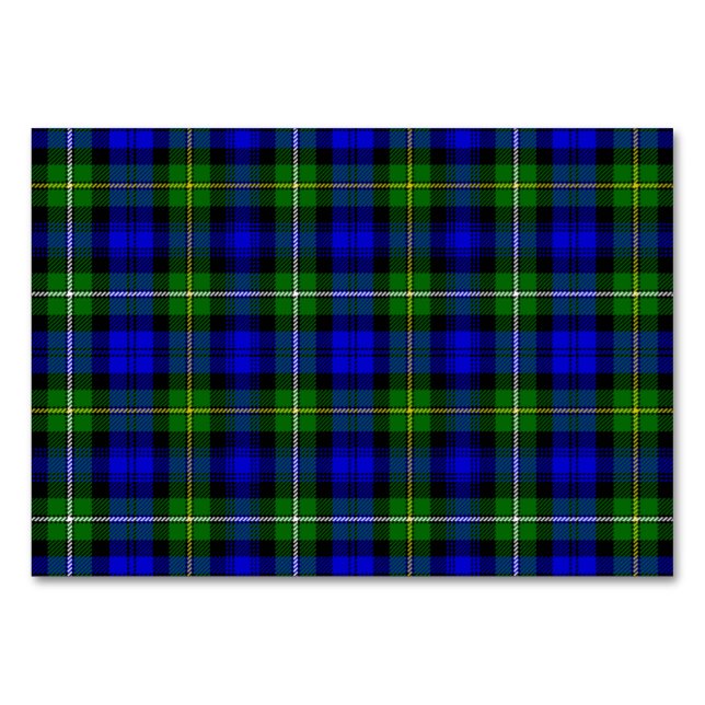 Campbell Tartan Blau kariert Tischnummer (Vorderseite)