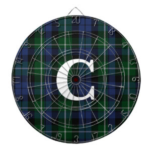 Campbell Tartan Kariert Mit Monogramm Dartscheibe