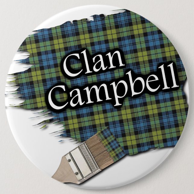 Campbell Tartan Paint Brush Button (Vorderseite)