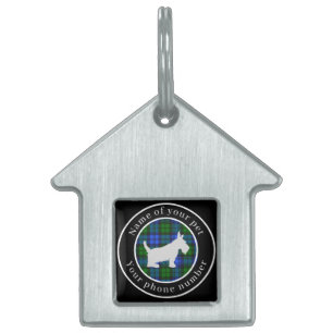Campbell Tartan Scottie Dog Personalisiert Tiermarke