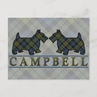 Campbell Tartan Scottie Dogs Postkarte