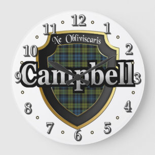 Campbell Tartan Scottish Dream Clock Große Wanduhr