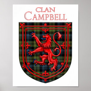 Campbell Tartan Scottish Kariert Lion Rampant Poster