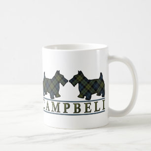 Campbell Tartan Scottish Scottie Dogs Tasse
