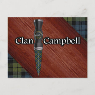 Campbell Tartan Scottish Sgian Dubh Blade Postkarte