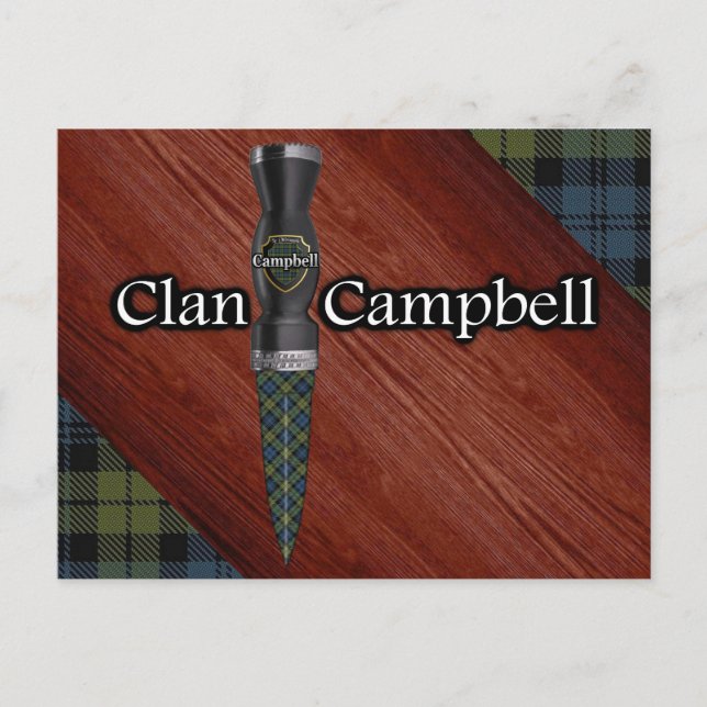 Campbell Tartan Scottish Sgian Dubh Blade Postkarte (Vorderseite)