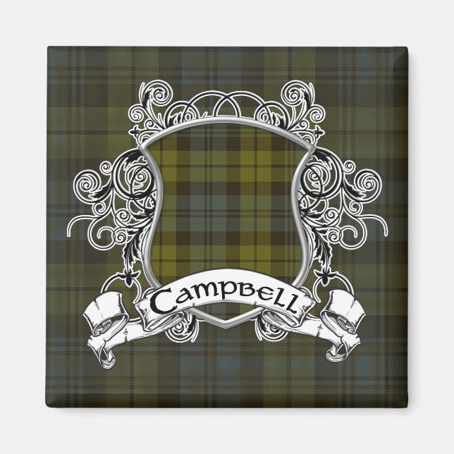 Campbell Tartan Shield Magnet (Vorne)
