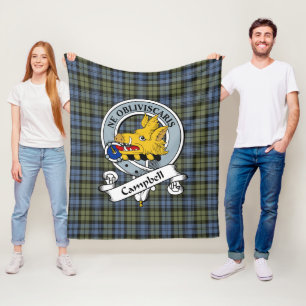 Campbell verblasstes Clan Abzeichen Tartan Kariert Fleecedecke