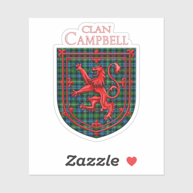Campbell von Argyll Tartan Scottish Kariert Aufkleber (Blatt)