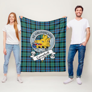 Campbell von Cawdor antikes Clan Abzeichen Tartan Fleecedecke