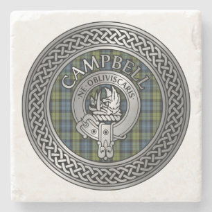 Campbell Wappen & Tartan Knot Stone Untersetzer