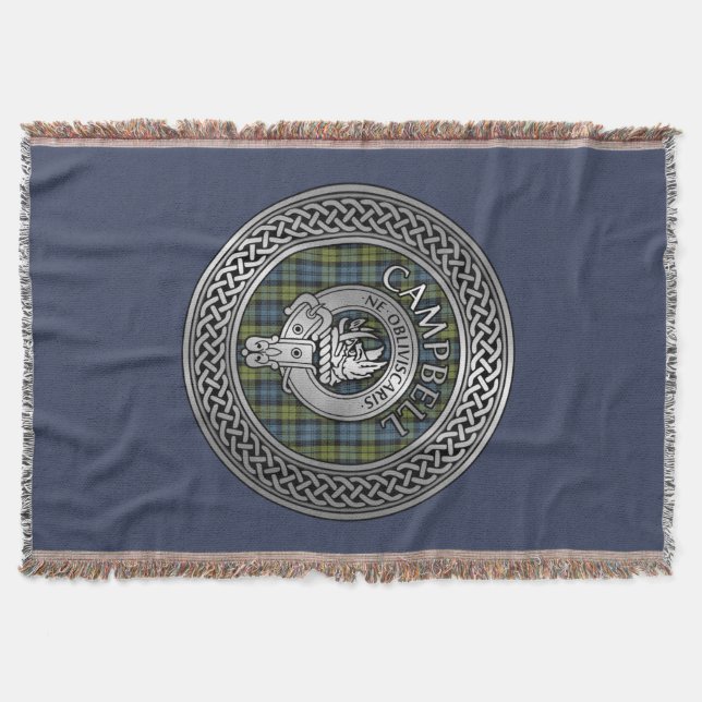 Campbell Wappen & Tartan Knot Throw Blanket Decke (Vorderseite)