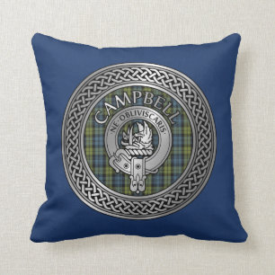 Campbell Wappen & Tartan Knot Throw Kissen