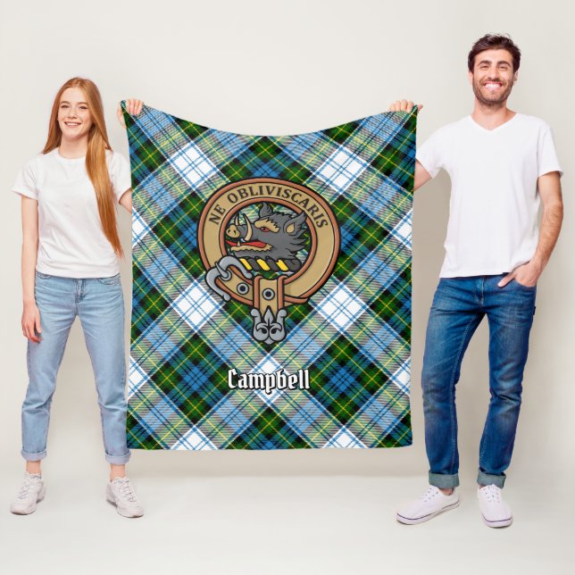 Campbell Wappen über Dress Tartan Fleecedecke (Beispiel)