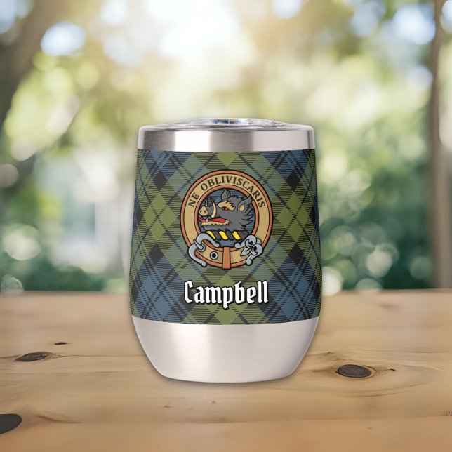 Campbell Wappen über Tartan (Von Creator hochgeladen)