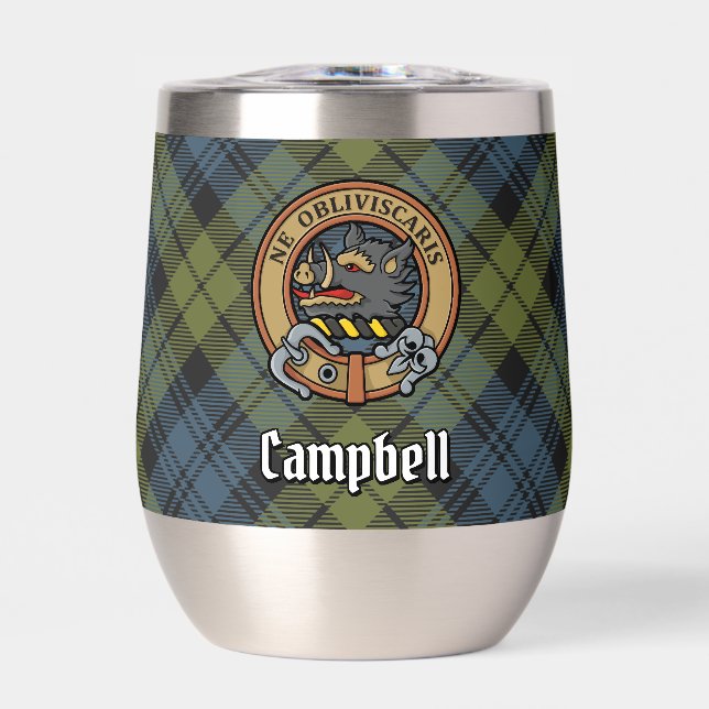 Campbell Wappen über Tartan (Vorderseite)