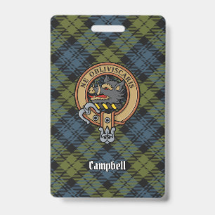 Campbell Wappen über Tartan Ausweis