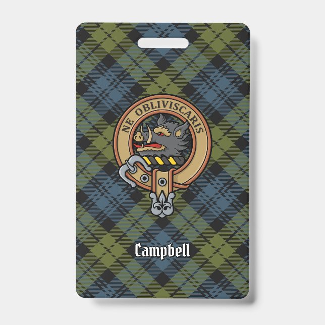 Campbell Wappen über Tartan Ausweis (Vorderseite)