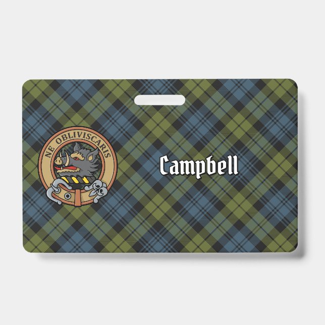 Campbell Wappen über Tartan Ausweis (Vorderseite)