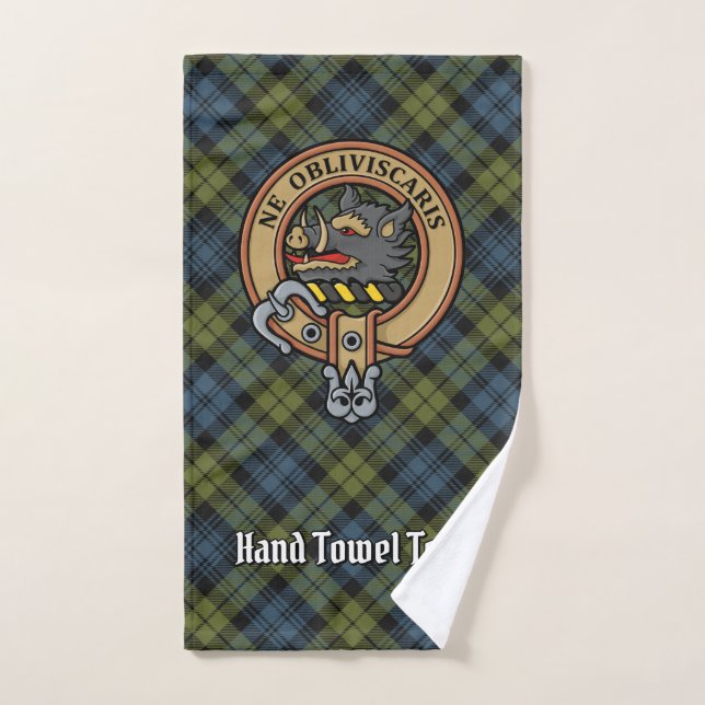 Campbell Wappen über Tartan Badhandtuch Set (Handtuch)