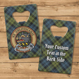 Campbell Wappen über Tartan Geldbeutel Flaschenöffner
