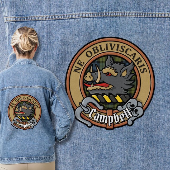 Campbell Wappen über Tartan Jeansjacke (Von Creator hochgeladen)