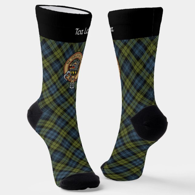 Campbell Wappen über Tartan Socks Socken (Gewinkelt)