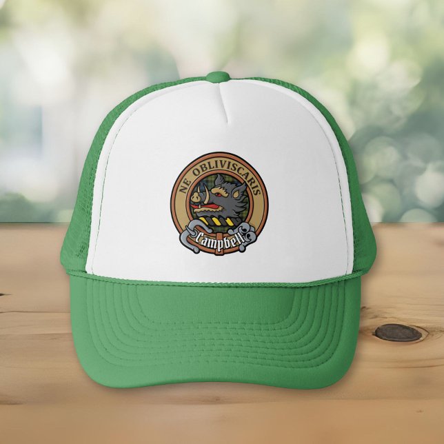 Campbell Wappen über Tartan Trucker Hat Truckerkappe (Von Creator hochgeladen)
