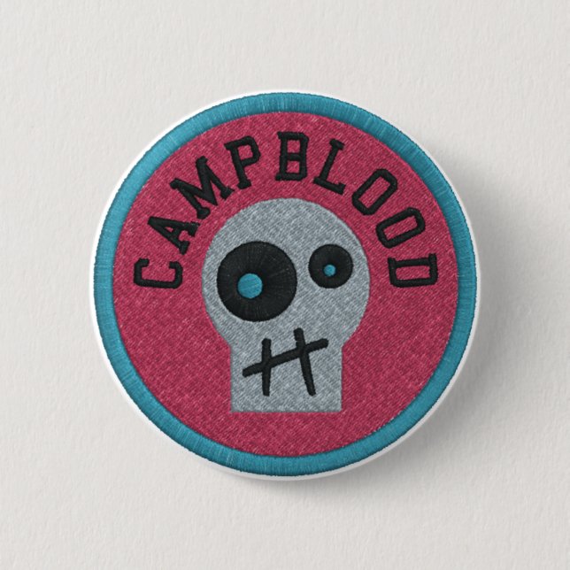 CampBlood Skully Verdienst-Abzeichen-Knopf Button (Vorderseite)
