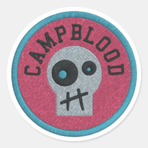 CampBlood Skully Verdienst-Abzeichenaufkleber Runder Aufkleber