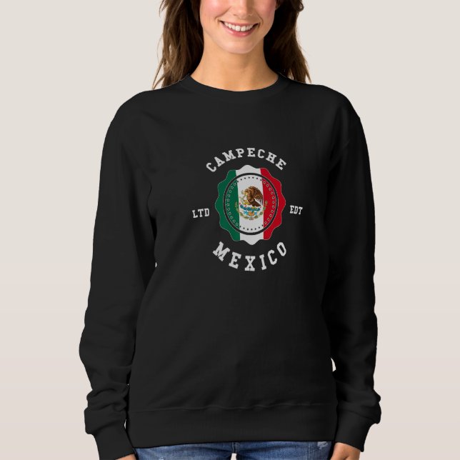 Campeche Mexico Flag Badge Vintage   Sweatshirt (Vorderseite)