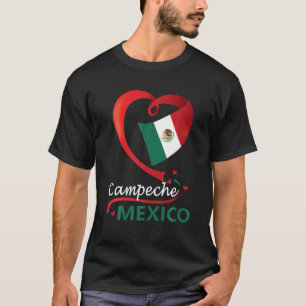 Campeche Mexico Herzenflagge Mexicana Corazon Muje T-Shirt