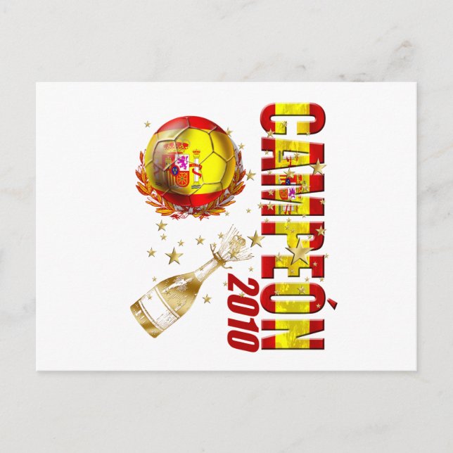Campeon 2010 Spanien Feierlichkeiten Geschenke Postkarte (Vorderseite)