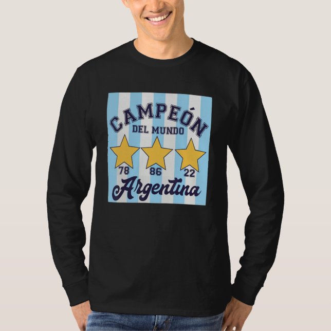 Campeón Del Mundo Argentina Flag T-Shirt (Vorderseite)