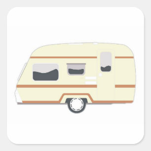 Camper-Anhänger-Camping Van Quadratischer Aufkleber